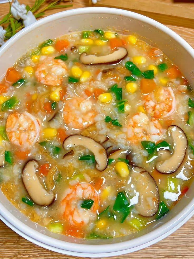 Mediterranean Mushroom and Shrimp Porridge Recipe 1
