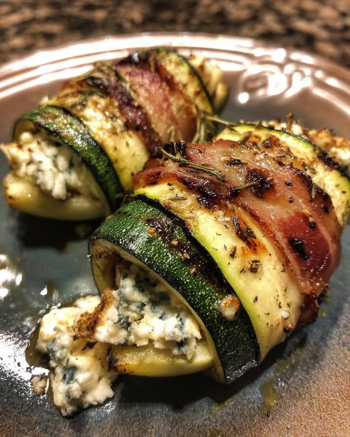 Mediterranean Pears with Blue Cheese Wrapped in Grilled Zucchini 2