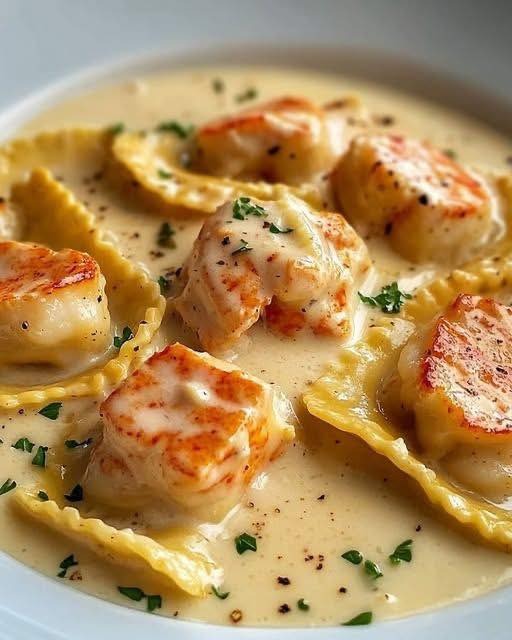 Mediterranean Lobster Ravioli In Creamy Garlic Sauce 3