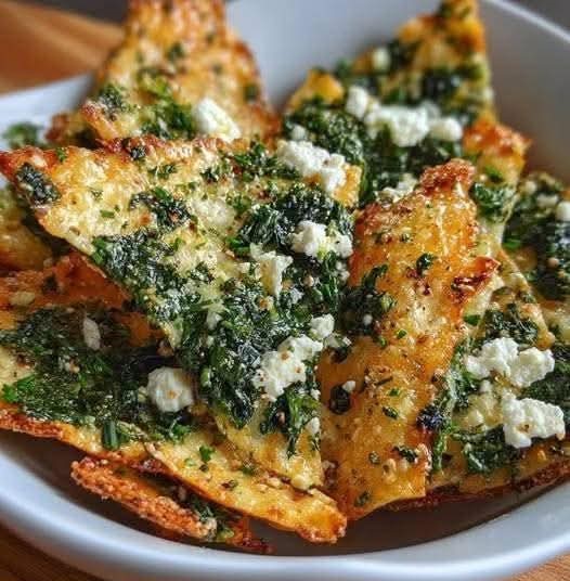 Mediterranean Spinach & Feta Cheese Crisps 1