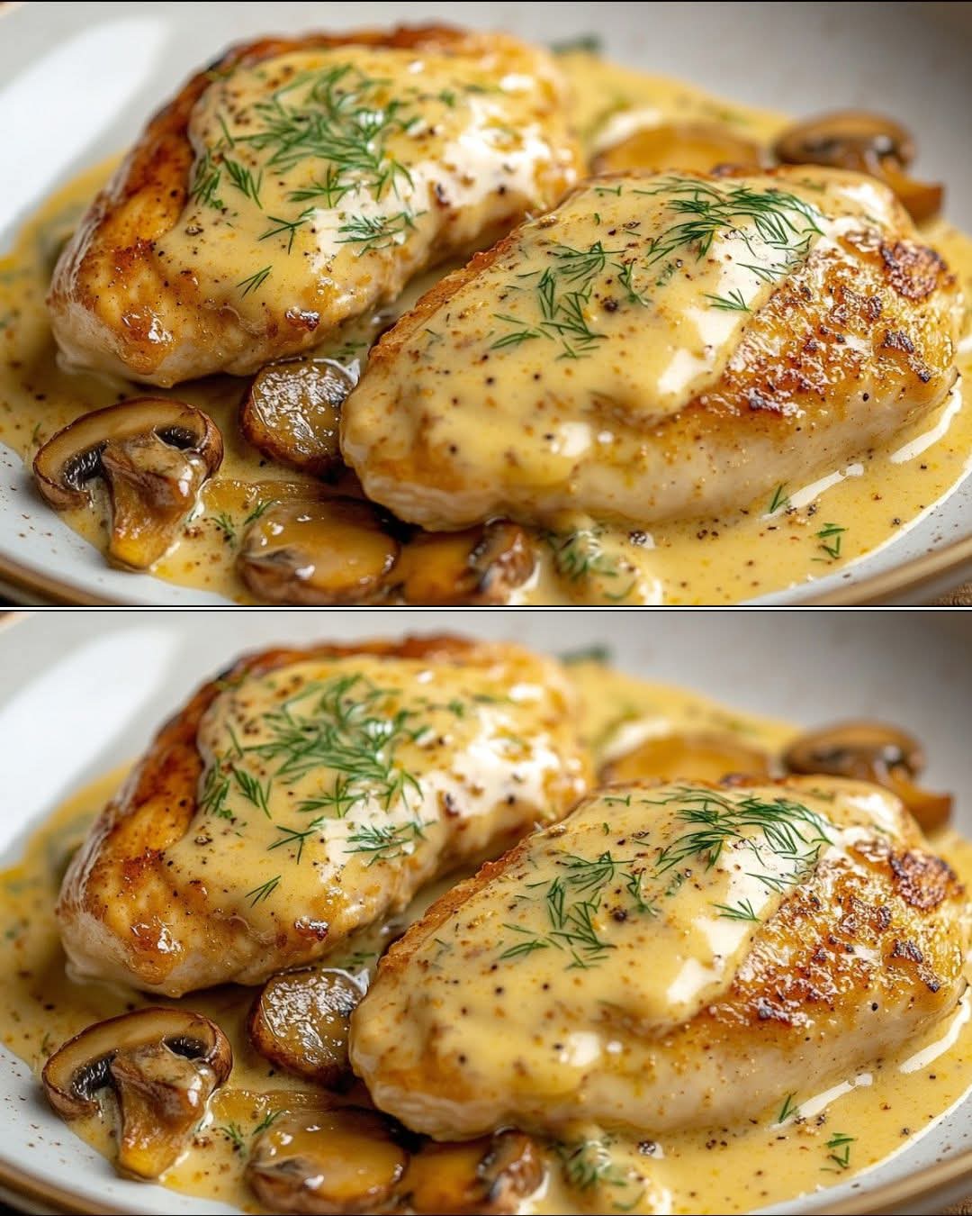 Mediterranean Chicken Breast in Creamy Mushroom Sauce 1