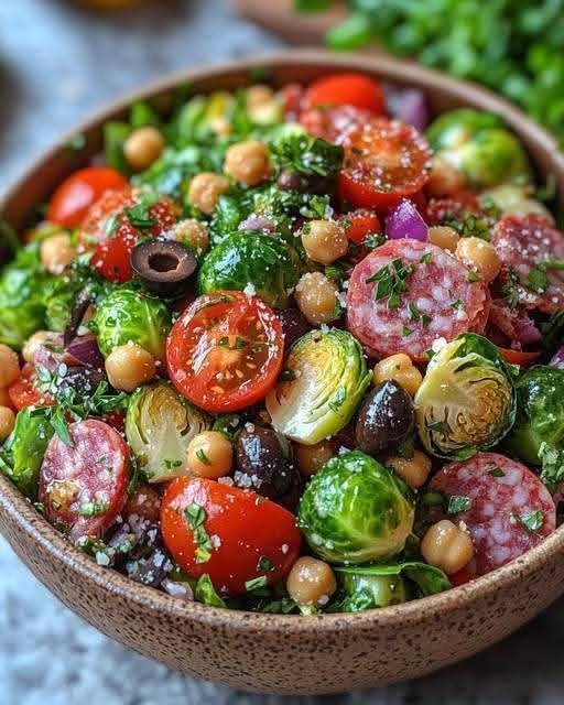 Mediterranean Italian Brussels Sprout Salad 6