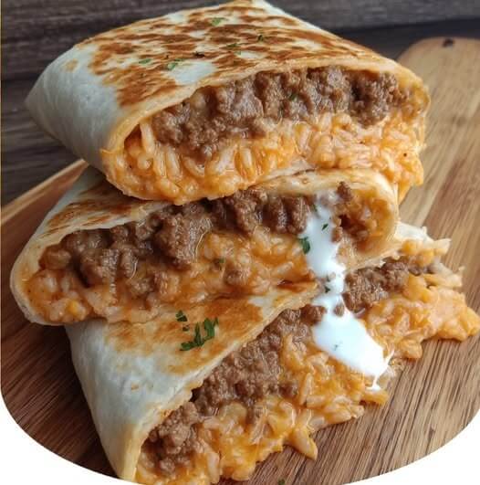 Grilled Cheese Burrito with Beef 1