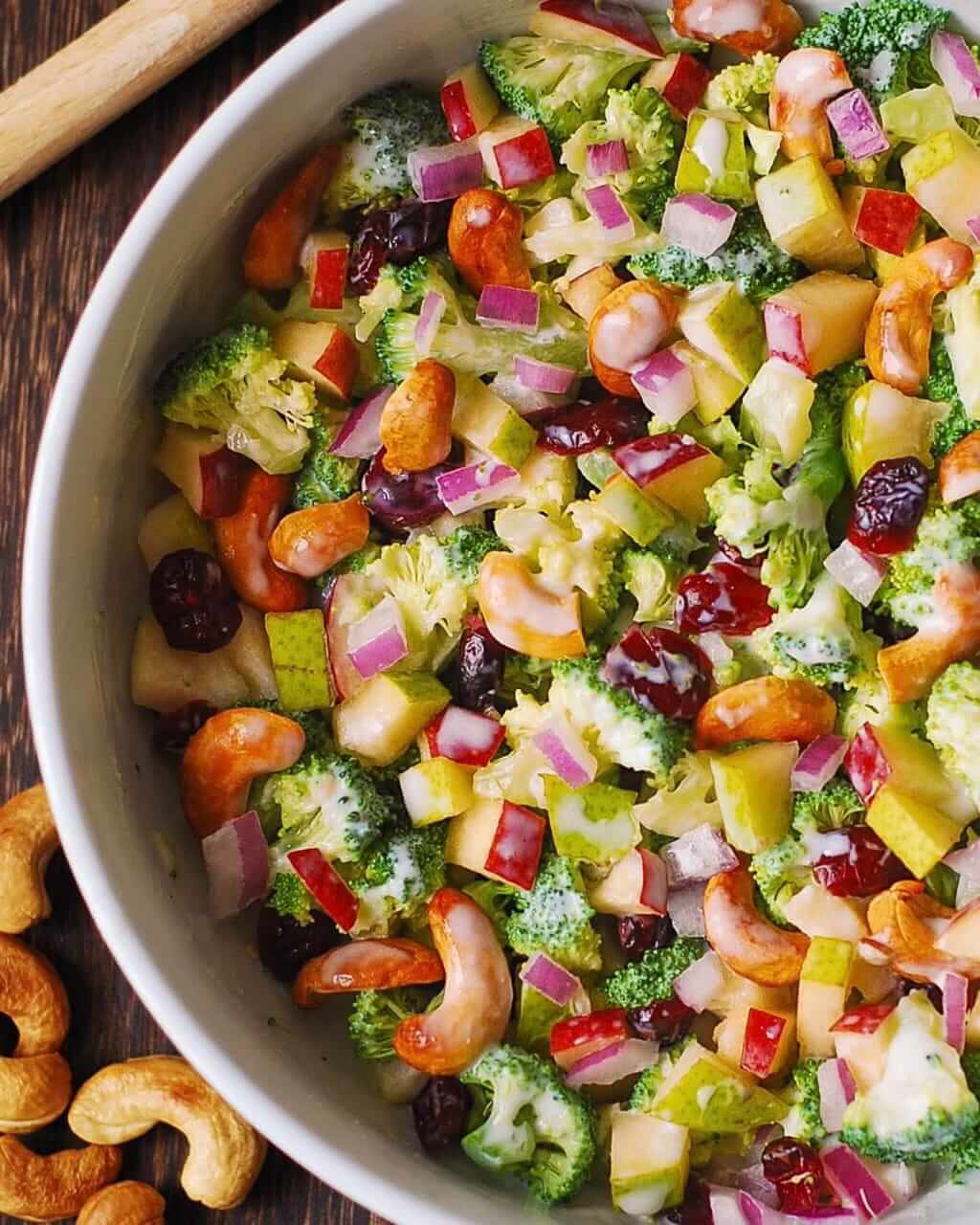 Mediterranean Broccoli, Apple & Cashew Salad with Creamy Dressing 1