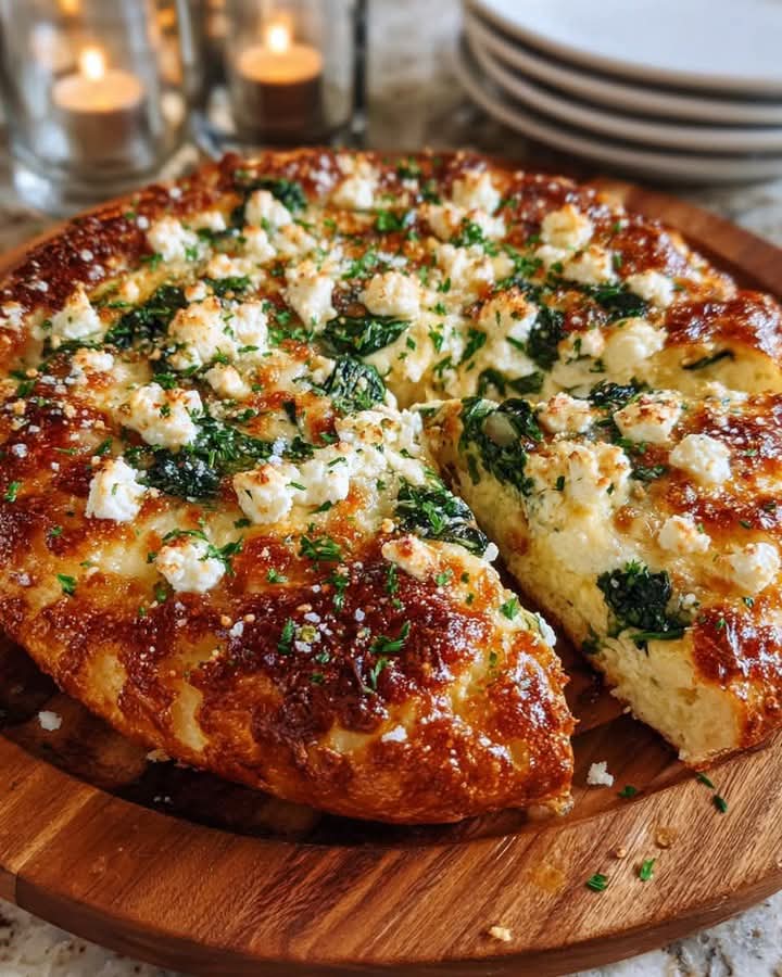 Mediterranean Spinach & Feta Focaccia-Style Bread 1
