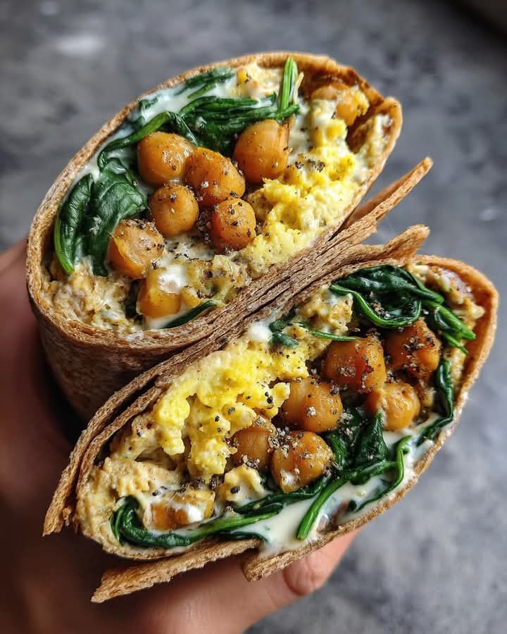 Chickpea & Spinach Ricotta Wrap with Lemon-Tahini Yogurt 1