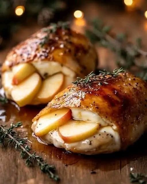 Mediterranean Maple Mustard Glazed Chicken Breast Stuffed with Brie & Apple 1
