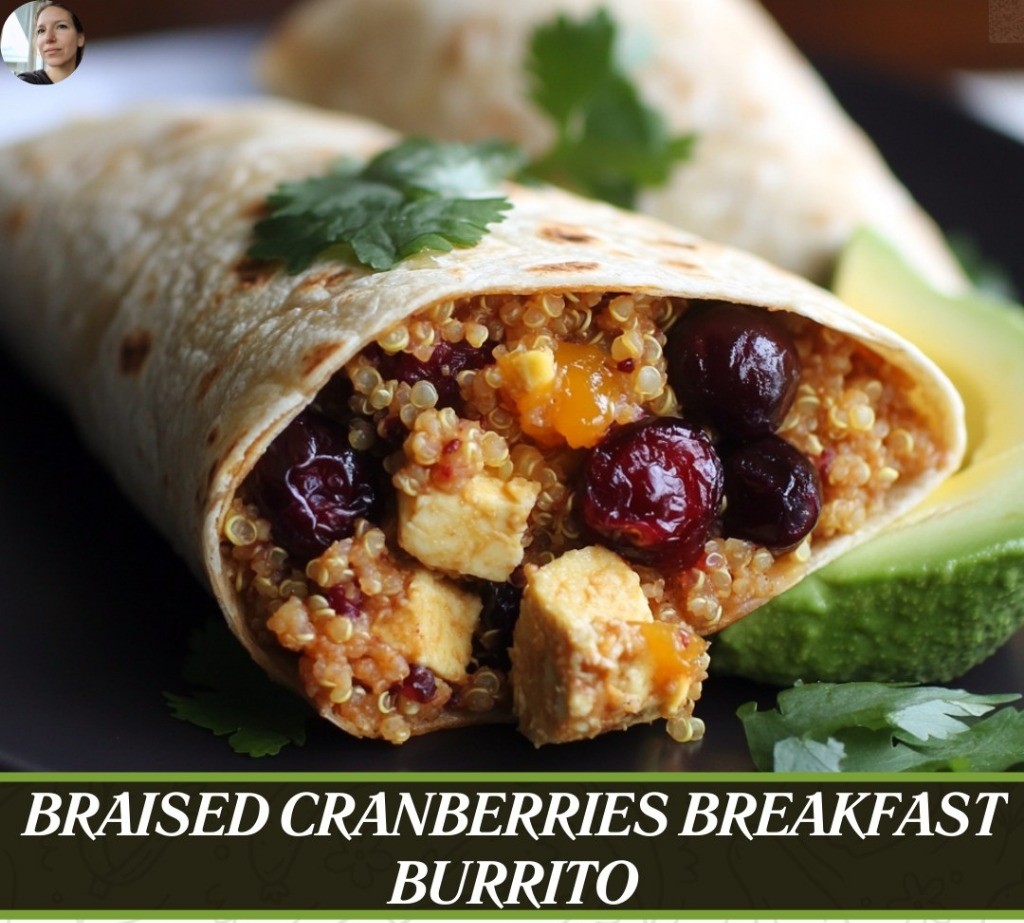 Mediterranean Braised Cranberries Breakfast Burrito 1