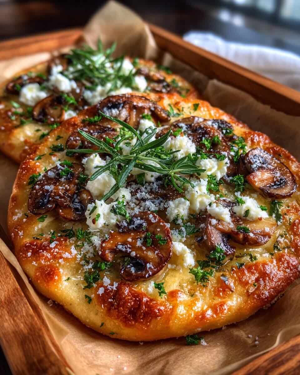 Mediterranean Garlic Mushroom & Burrata Flatbread 5