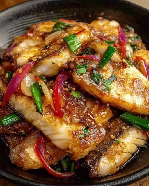 Mediterranean Ginger Onion Fried Sea Bass Recipe 1