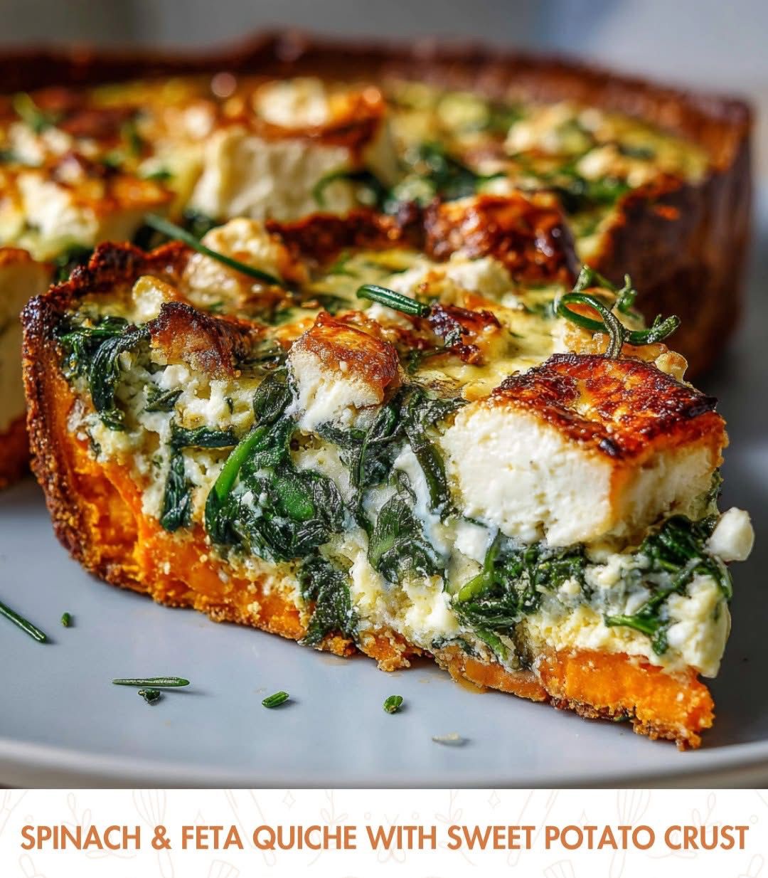 Mediterranean Spinach & Feta Quiche With Sweet Potato Crust 1