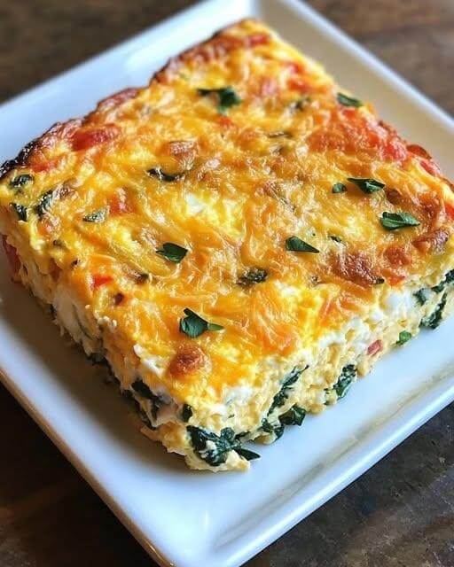 Mediterranean High Protein Veggie Egg Bake 1