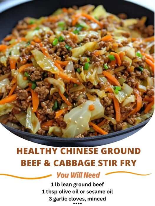 Healthy Chinese Ground Beef & Cabbage Stir Fry 1
