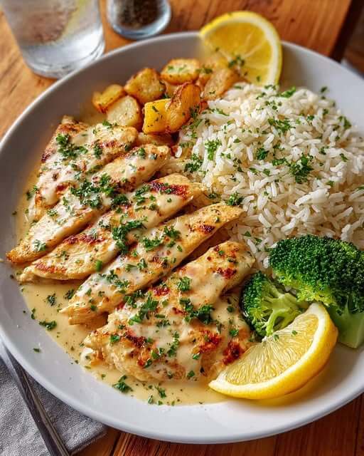 Luscious Lemon Garlic Chicken with Herbed Rice 1