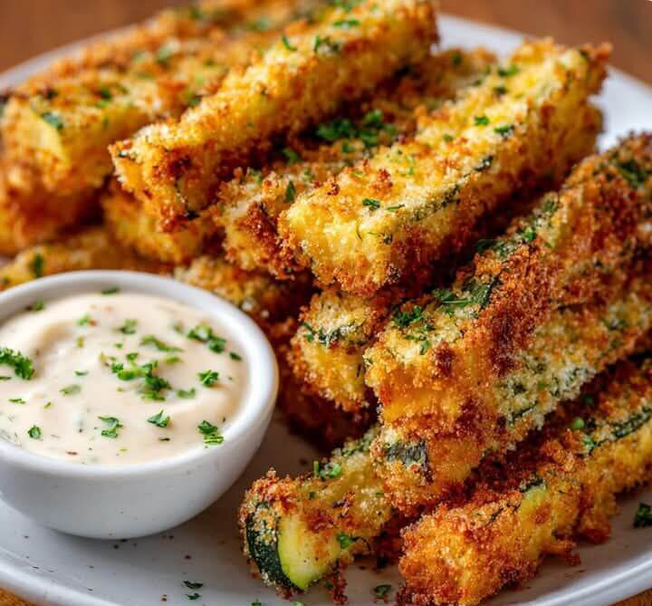 Crispy Fried Zucchini Sticks with Ranch Dip 1