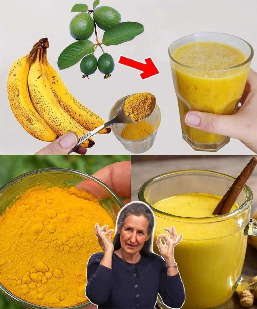 Golden Drink with Banana, Guava, and Turmeric 1