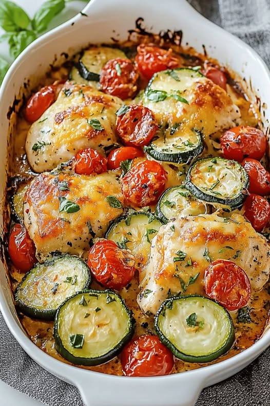 Mediterranean Chicken Zucchini Bake 1