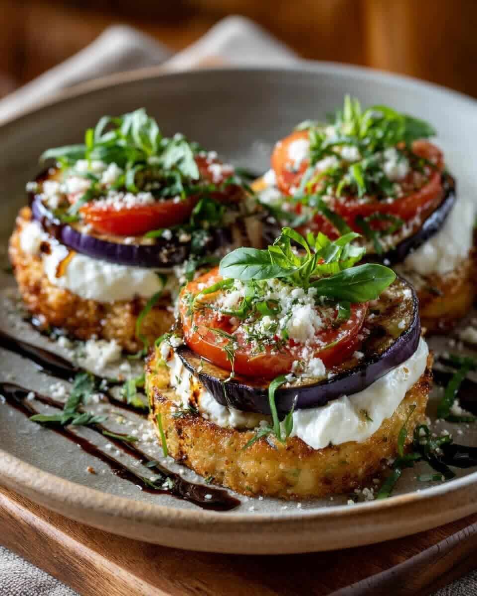 Mediterranean Burrata & Roasted Eggplant Stack 2