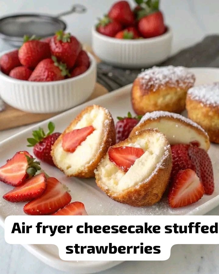 Air Fryer Cheesecake-Stuffed Strawberries 1