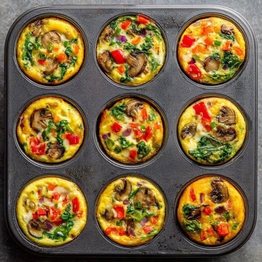 Mediterranean Veggie-Packed Crustless Quiche Cups 1