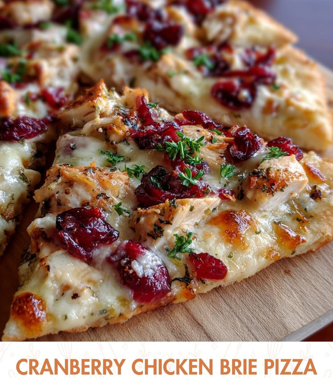 Mediterranean Cranberry Chicken Brie Pizza 1