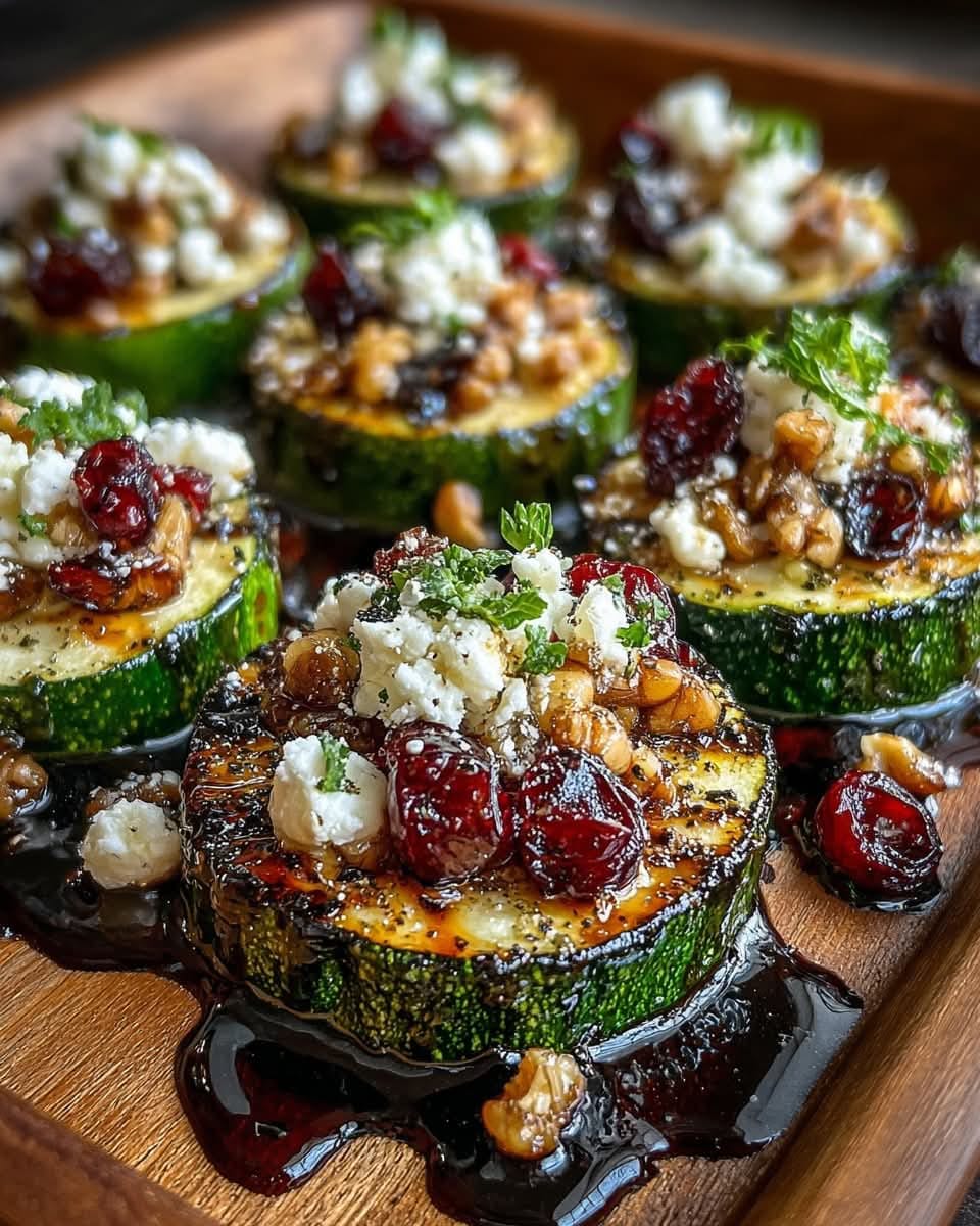 Mediterranean Roasted Zucchini Rounds with Honey & Cranberries 1