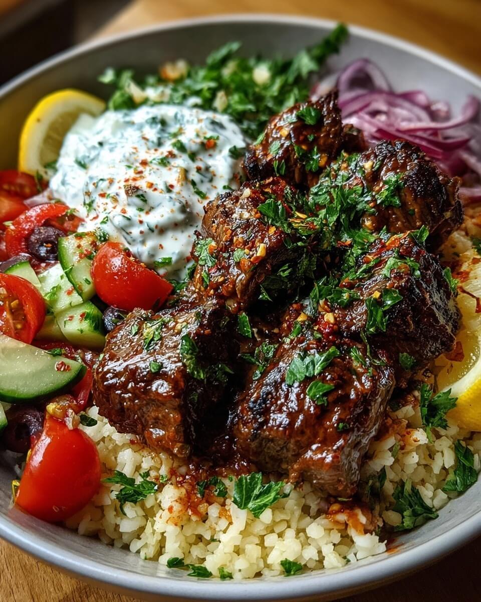 Mediterranean Greek Beef Pita with Garlic Yogurt Sauce 1