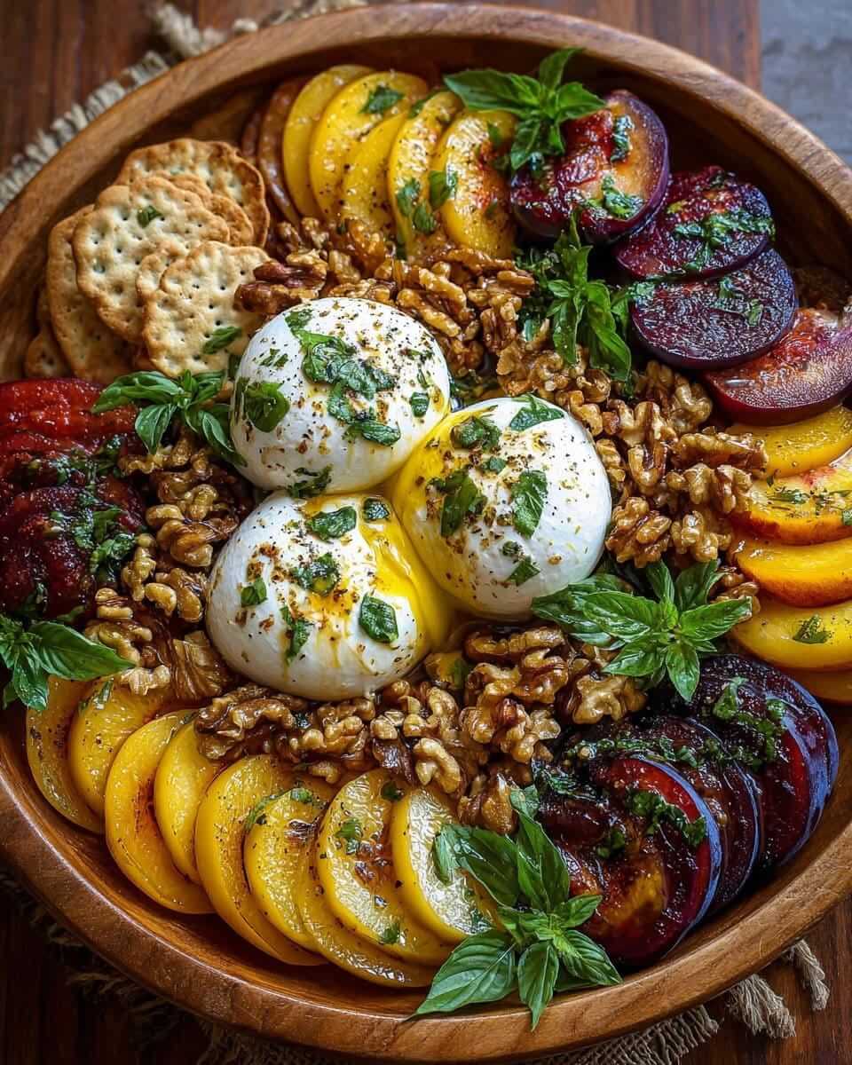 Mediterranean Plum with Walnut Burrata Mezze Platter 1