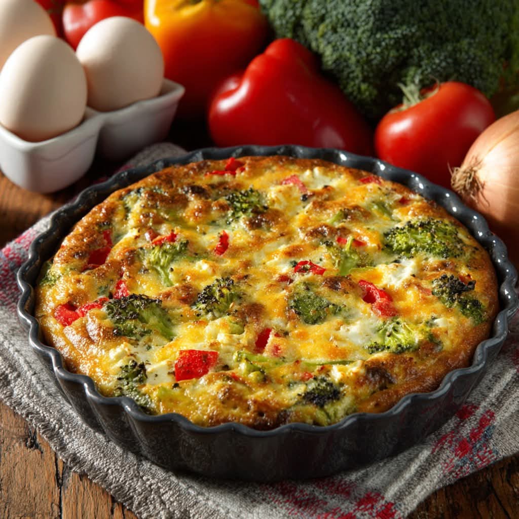Mediterranean Veggie-Packed Lazy Girl Quiche 1