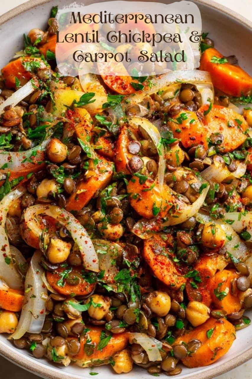 Mediterranean Lentil Chickpea & Carrot Salad 1