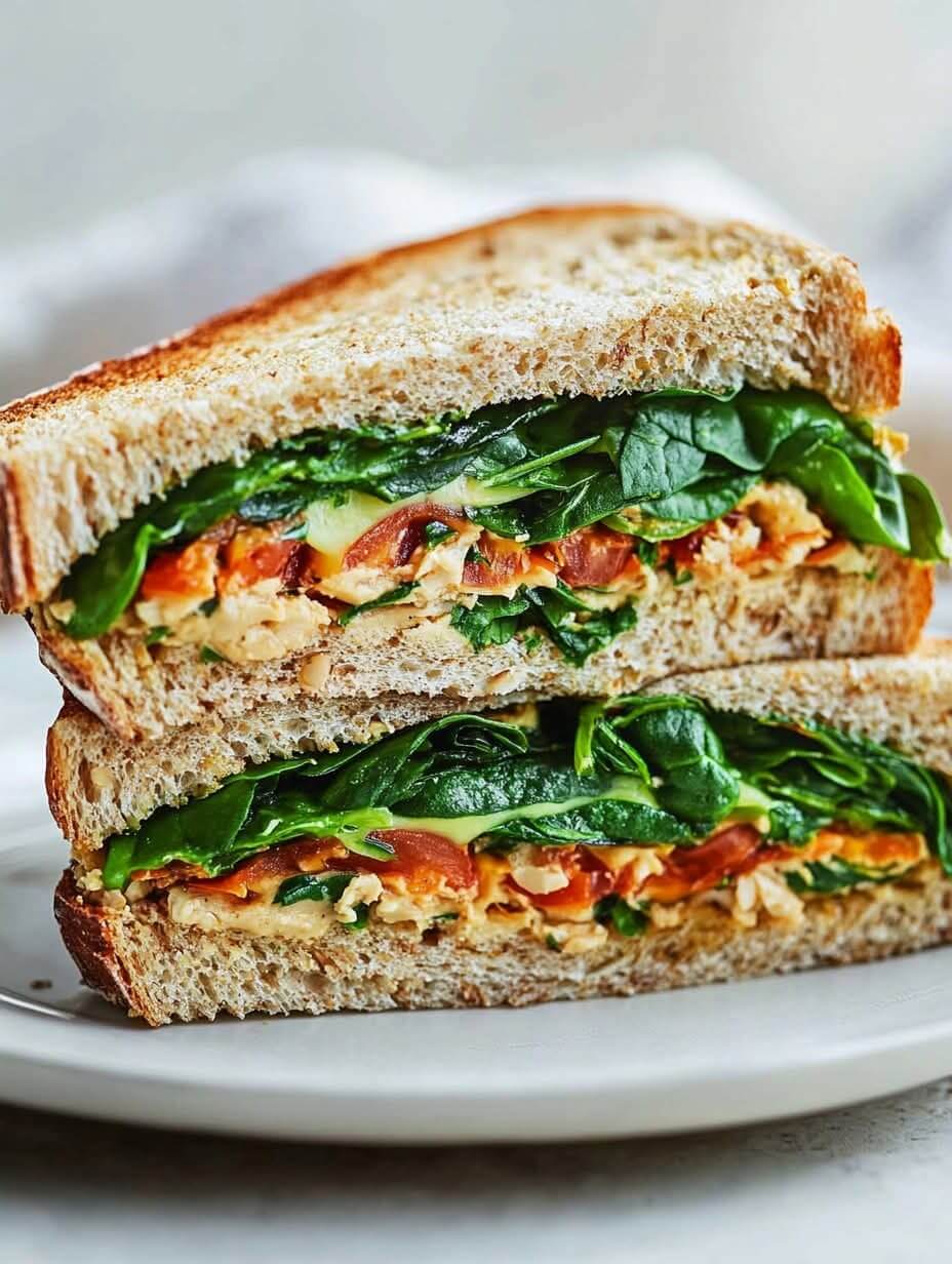 Mediterranean Smoky Shredded Tofu Breakfast Sandwich 1