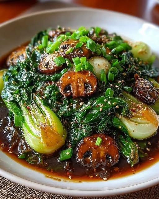 Mediterranean Bok Choy and Mushrooms in Oyster Sauce 1