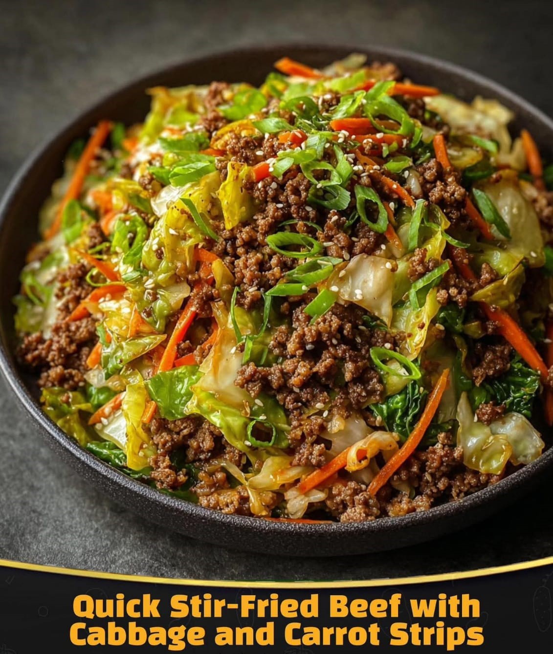 Mediterranean Quick Stir-Fried Beef with Cabbage and Carrot Strips 1