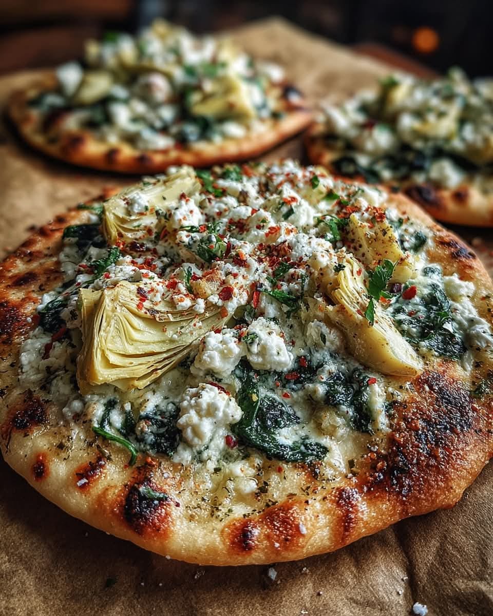 Mediterranean Spinach Artichoke & Feta Flatbread Bites 1