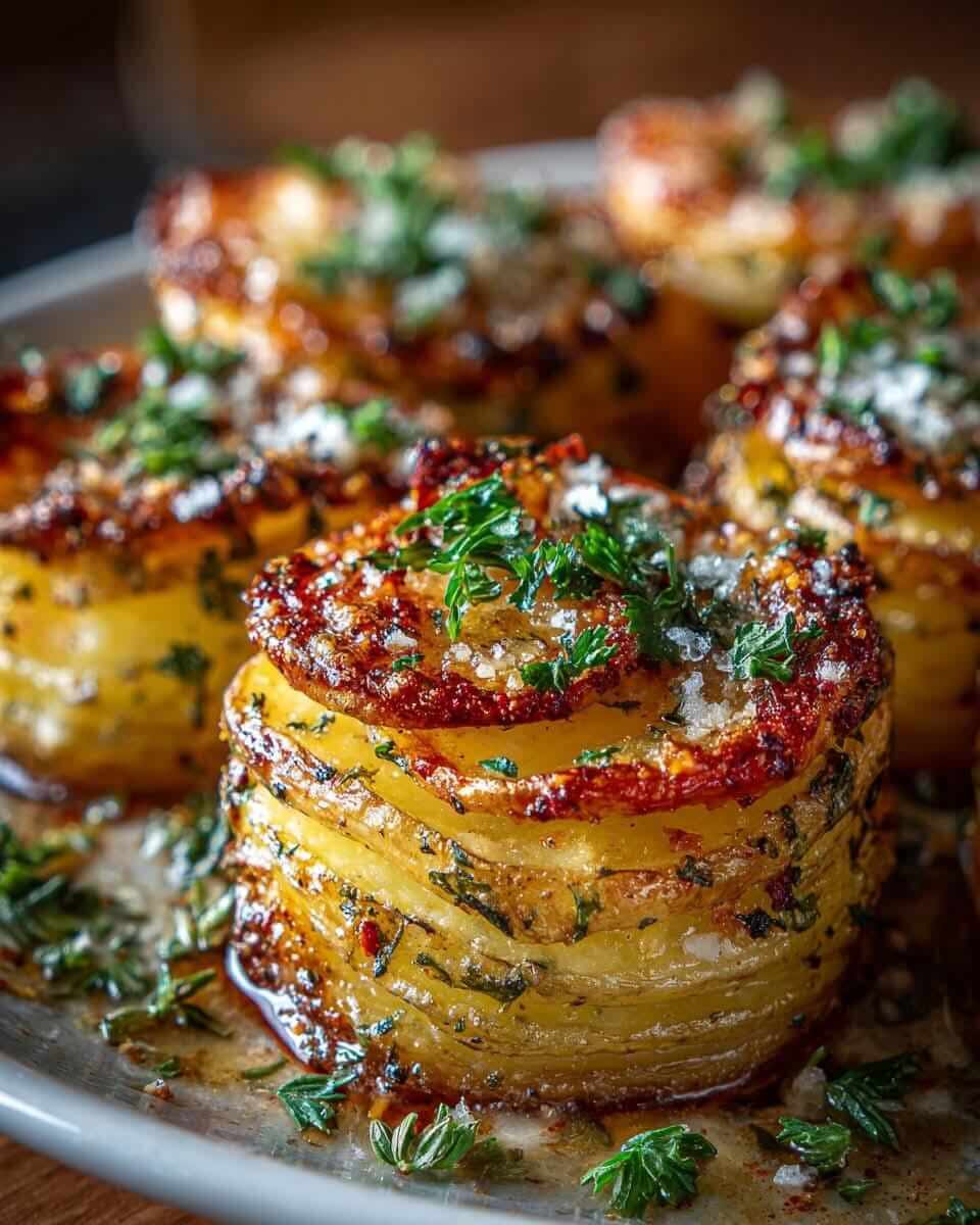 Mediterranean Elegant Roasted Potato Stacks 1