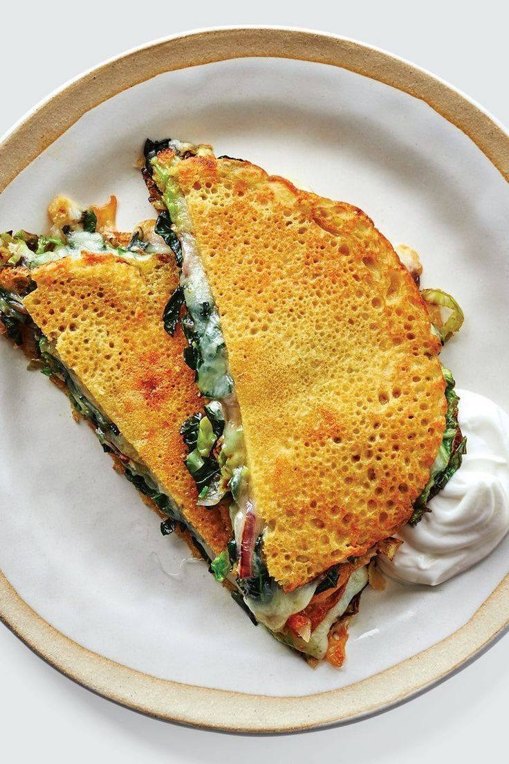 Mediterranean Chickpea Pancake with Greens and Cheese 1