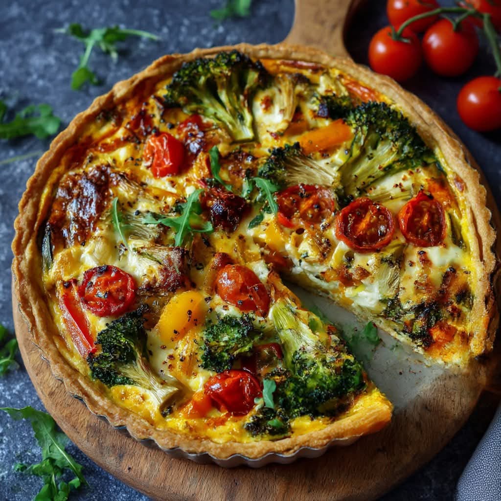 Mediterranean Broccoli Quiche With Cherry Tomato 1