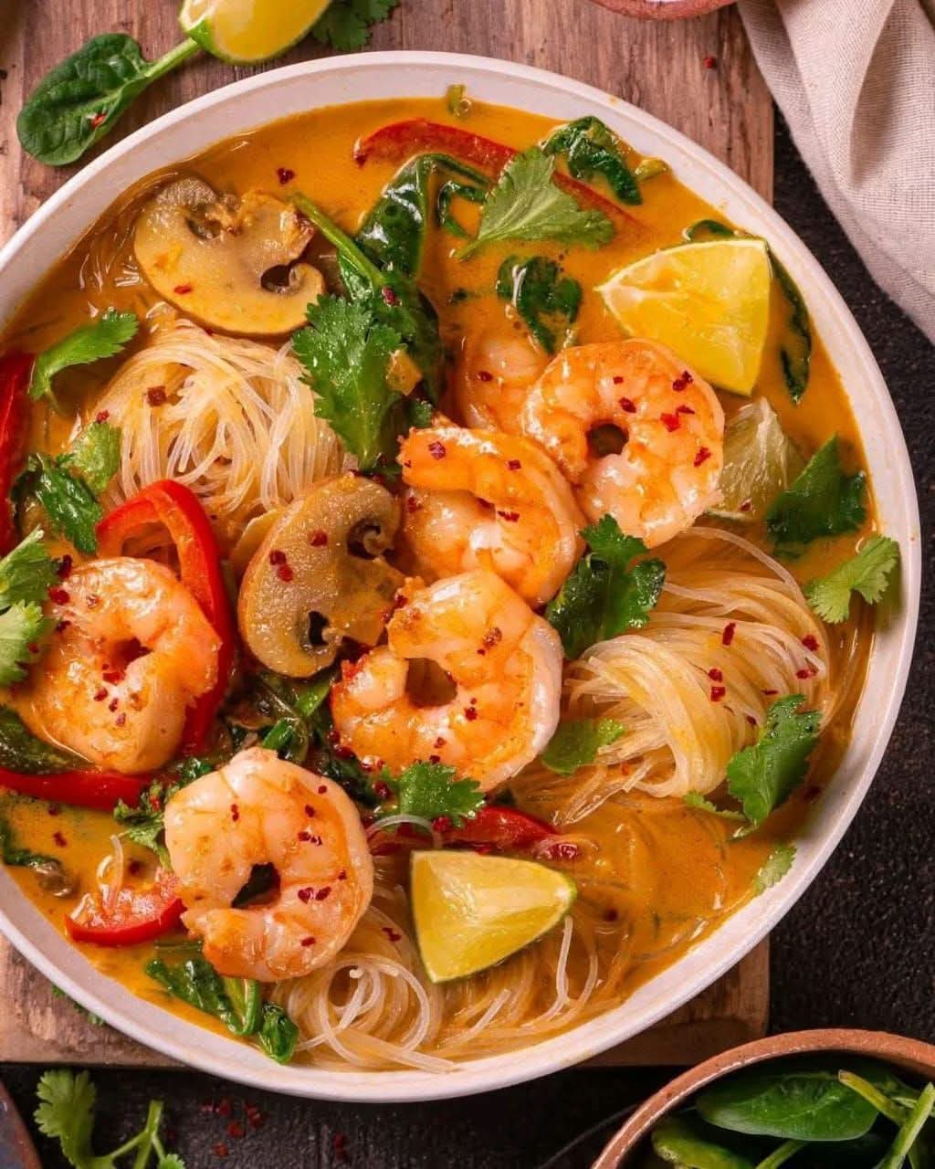 Mediterranean Thai Shrimp Coconut Noodle Soup 1