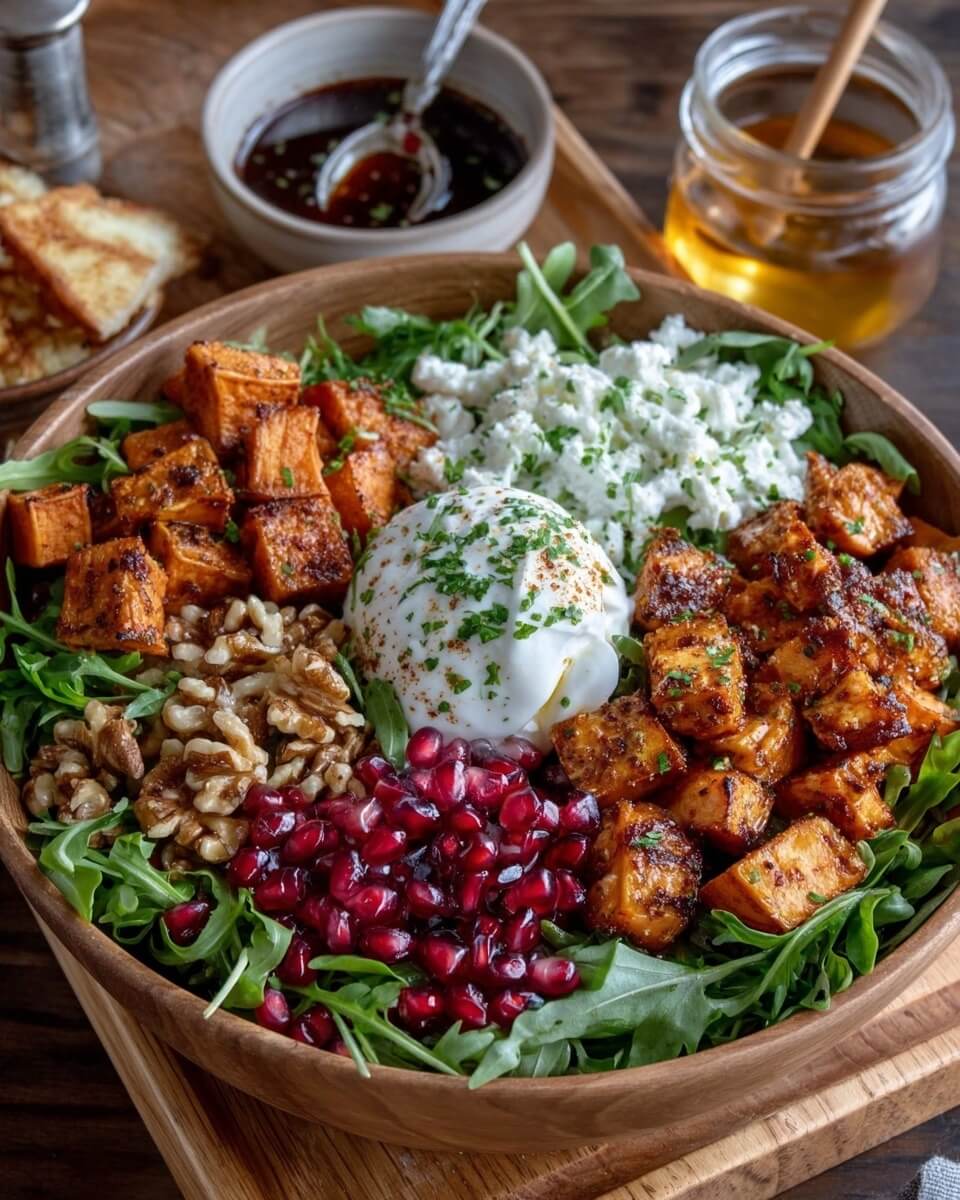 Mediterranean Roasted Sweet Potato and Burrata Salad 1