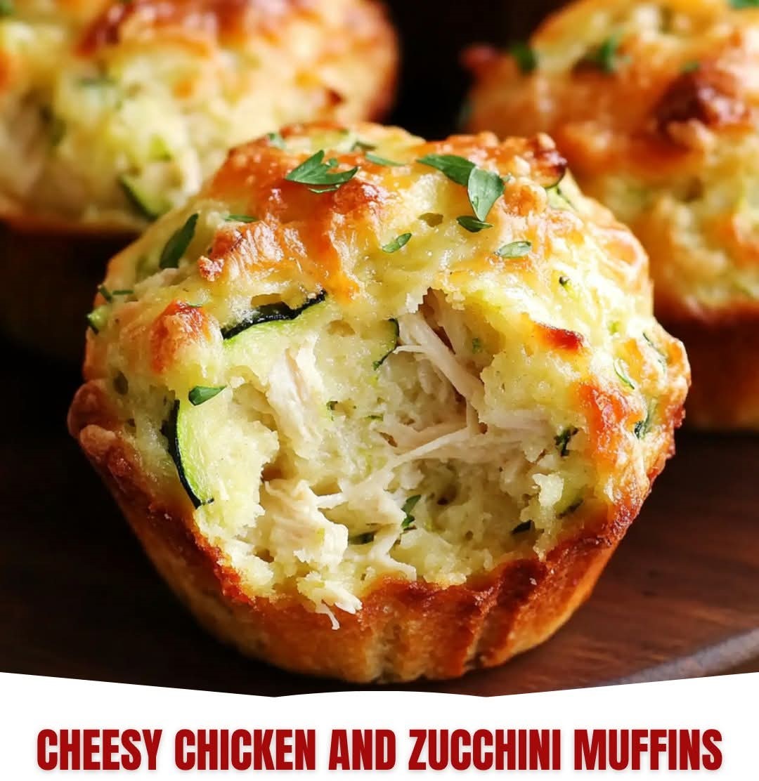 Mediterranean Cheesy Chicken And Zucchini Muffins 1
