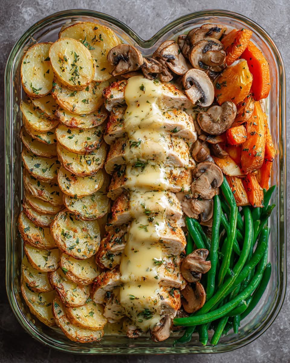 Mediterranean Creamy Mustard Chicken Bake with Garlic Potatoes & Veggies 1