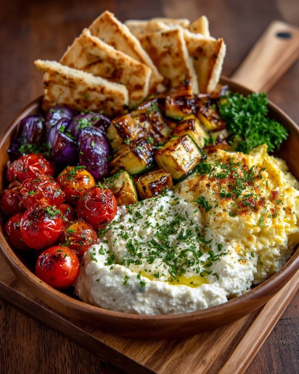 Mediterranean Creamy Feta & Roasted Veggie Mezze Board 1