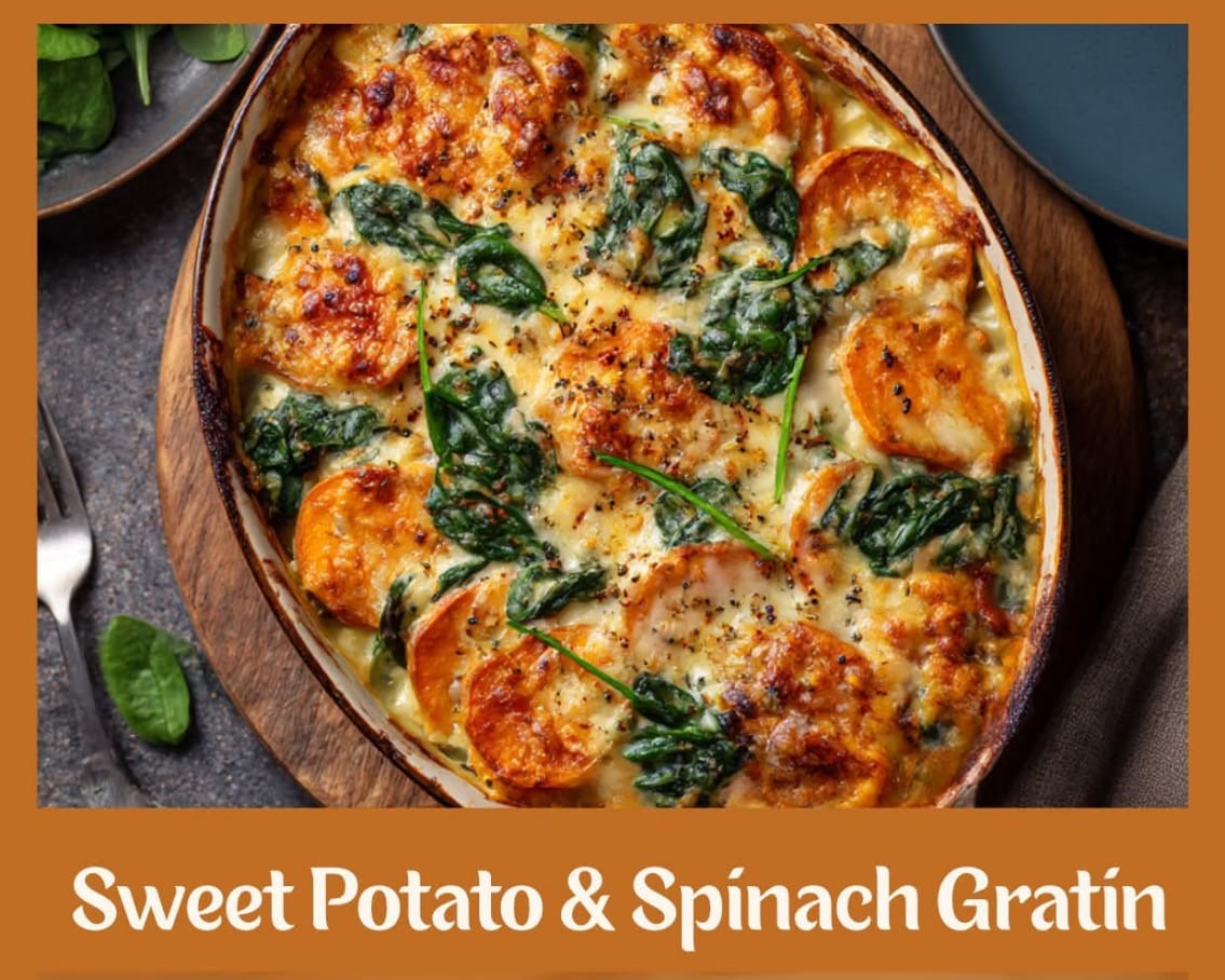 Mediterranean Sweet Potato & Spinach Gratin 1