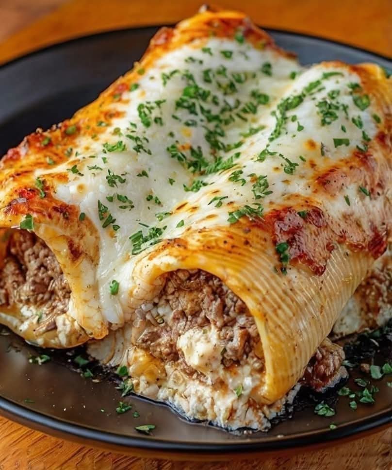 Mediterranean Beef and Cheese Stuffed Manicotti 1