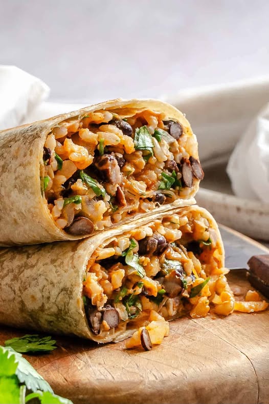 Mediterranean Flavorful Rice And Black Bean Burritos 1