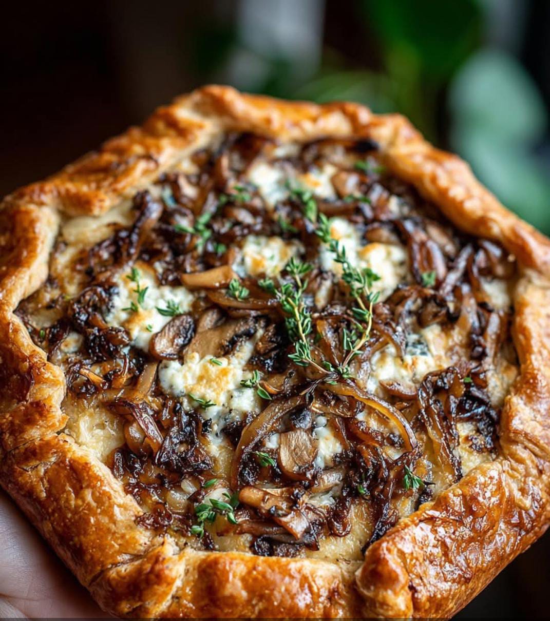 Mediterranean Mushroom Galette with Gorgonzola & Caramelized Onions 1