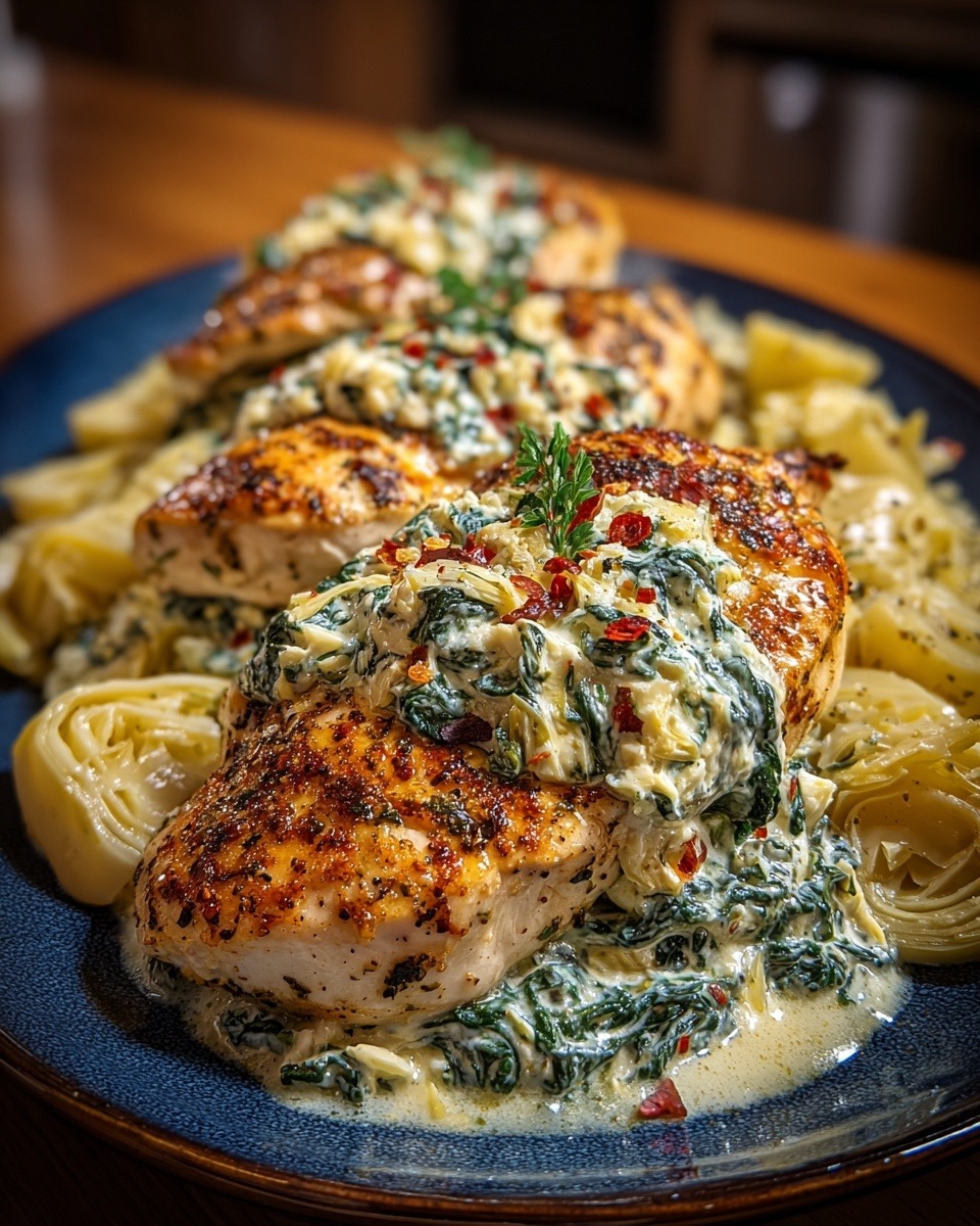 Mediterranean Spinach Artichoke Chicken with Cottage Cheese 1