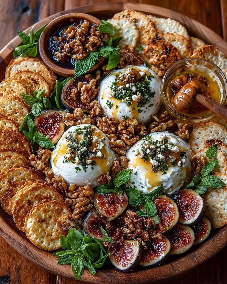 Mediterranean Fig with Walnut Burrata Mezze Platter 1