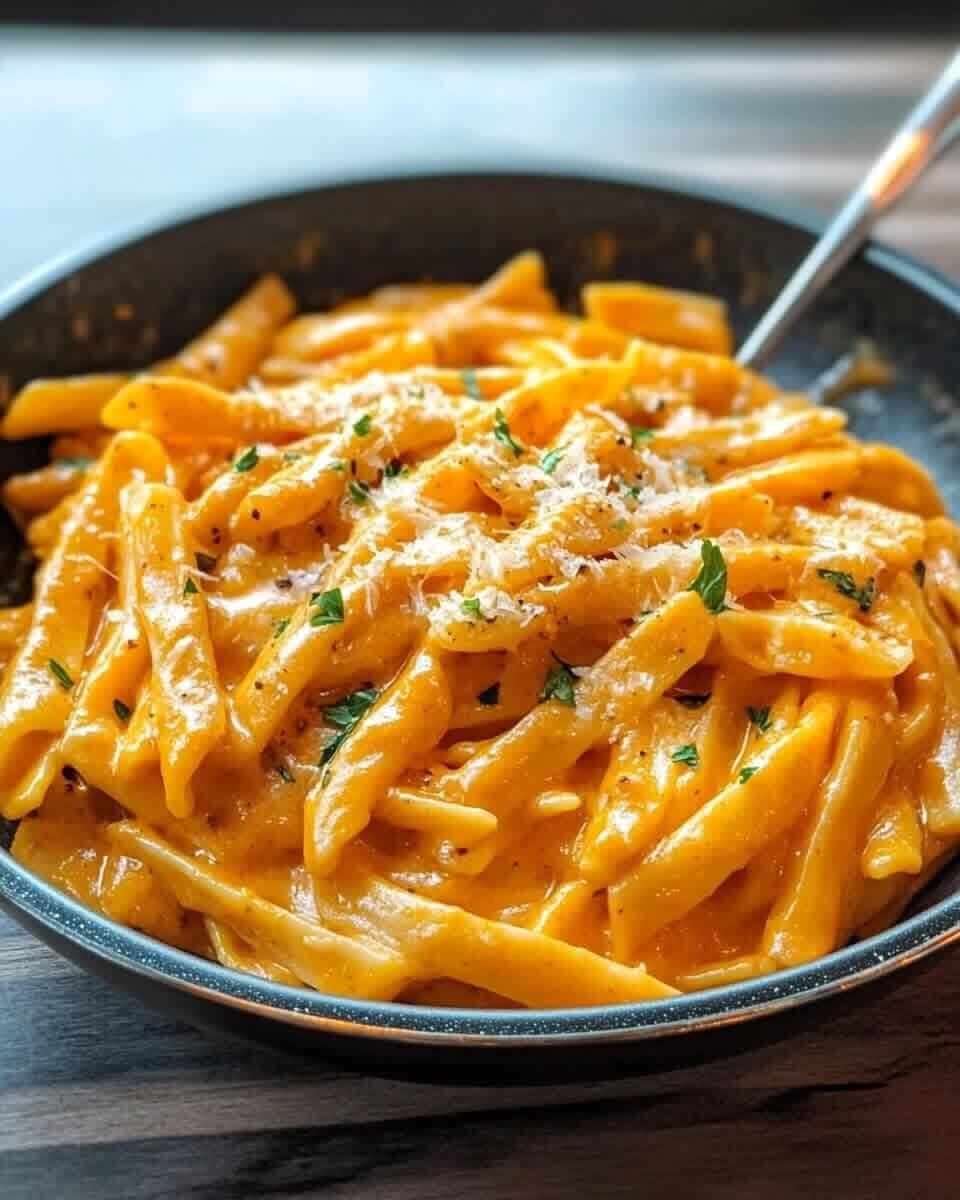 Mediterranean Creamy Roasted Red Pepper Alfredo Pasta 1