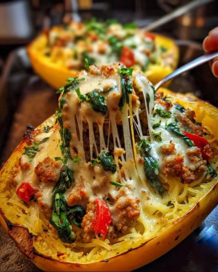 Mediterranean Stuffed Spaghetti Squash 1
